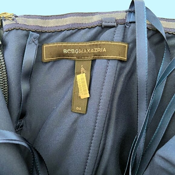 BCBGMAXAZRIA Navy Tulle Strapless Dress - Size 4 - Picture 6 of 7